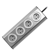 Orno Lizdas Baldų, virtuvės lizdas, tvirtinamas Velcro juosta 4x2P+Z INOX su 1,5 m laidu.