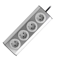 Orno Lizdas Baldai, virtuvės lizdas, montuojamas su „Velcro“ 4x2P+Z schuko, INOX su 1,5 m laidu.