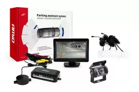 Amio Parkavimo pagalbos sistema TFT01 4,3" su HD-501-IR kamera, 4 balti jutikliai