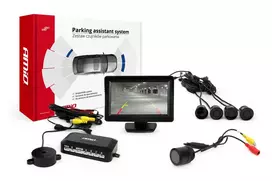 Amio Parkavimo pagalbos sistema TFT01 4,3" su HD-301-IR kamera, 4 juodi jutikliai
