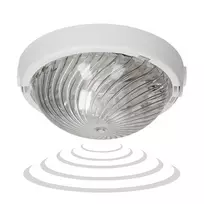 Sieninis šviestuvas Orno 8080T-TRIO/MS/PL, šviestuvas su mikrobangų judesio jutikliu, 75 W, E27, IP44, IK10, skaidrus polikarbonatas, kabelių sandarikliai