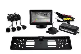 Amio Parkavimo pagalbos sistema TFT01 4,3" su CAM-402 LED kamera, 4 juodi jutikliai GOLD