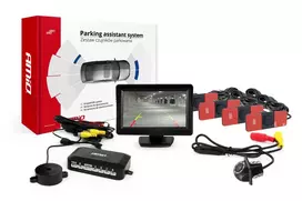 Amio Parkavimo pagalbos sistema TFT01 4,3" su HD-305 LED kamera, 4 juodi jutikliai 28 mm, vidinis montavimas