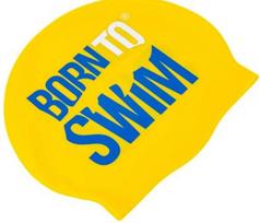 Borntoswim classic silicone swimming cap geltona/mėlyna