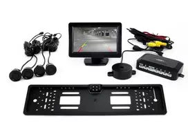 Amio Parkavimo pagalbos sistema TFT01 FT 4,3" su CAM-402 LED kamera, 4 juodi jutikliai