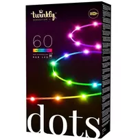 „Twinkly Dots“ išmaniosios LED lemputės, 60 RGB (daugiaspalvės), maitinamos USB, 3 m, skaidrios RGB – 16 mln.+ spalvų