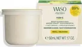 Shiseido Waso Yuzu-C Beauty Sleeping Mask-Refill drėkinanti naktinė veido kaukė-papildymas, 50 ml