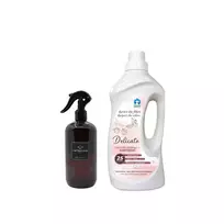 Delicato – hipoalerginis skalbiklis. 1L. + audinių kvapnusis vanduo – RAMUNĖS IR GREIPFRUTAS, 500ml.