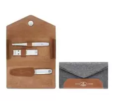 ZWILLING 97698-005-0 Twinox kelioninis manikiūro rinkinys – pilkas veltinio dėklas, 3 dalys
