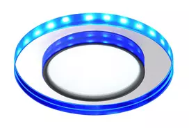 Pakabinamas šviestuvas Candellux SSP-23 CH/TR+BL 8W LED 230V ŽIEDAS LED MĖLYNAS ŽEMYNAS ŠVIESUS pakabukas APVALUS STIKLAS
