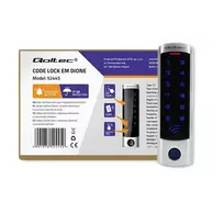 QOLTEC 52445 Kodinė spyna DIONE su RFID skaitytuvu Kodų kortelės rakto pakabukas Durų skambučio mygtukas IP68 EM