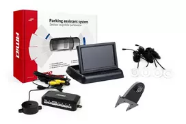Amio Parkavimo pagalbos sistema TFT02 4,3" su HD-502-IR kamera, 4 balti jutikliai
