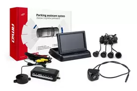 Amio Parkavimo pagalbos sistema TFT01 4,3" su HD-310 kamera, 4 juodi jutikliai GOLD