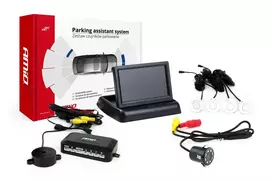 Amio Parkavimo pagalbos sistema TFT02 4,3" su HD-308-LED kamera, 4 balti jutikliai