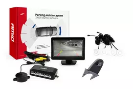 Amio Parkavimo pagalbos sistema TFT01 4,3" su HD-502-IR kamera, 4 balti jutikliai