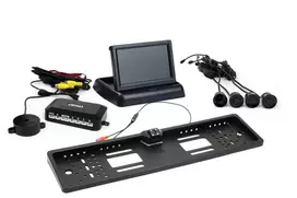 Amio Parkavimo pagalbos sistema TFT02 4,3" su HD-402-LED kamera, 4 juodi jutikliai