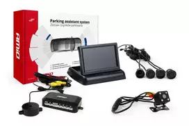 Amio Parkavimo pagalbos sistema TFT02 4,3" su HD-315-LED kamera, 4 juodi jutikliai