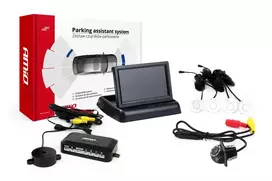 Amio Parkavimo pagalbos sistema TFT02 4,3" su HD-305-LED kamera, 4 balti jutikliai