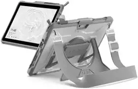 Urban Armor Gear UAG Plasma - apsauginis dėklas su stovu ir dirželiu per petį bei ranką, skirtas „Microsoft Surface Go 1/2/3/4 G“ (OEM versija) (baltas/pilkas)