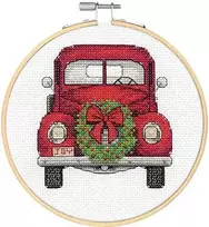 DIMENSIONS Simplicity Creative Corp Kryželiu siuvinėjimo rinkinys su mediniu lankeliu "Truck" D72-76045