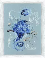Beldizart (Nutraukta gamyba) Kryželiu siuvinėjimo rinkinys "Mėlynas paukštis" 30.6 × 22 cm S/RS021