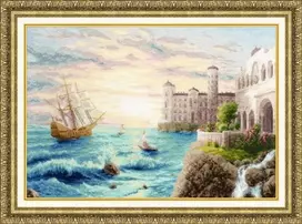 Beldizart (Nutraukta gamyba) Kryželiu siuvinėjimo rinkinys "Jūros krantas" 35x50 cm S/MM025