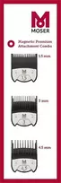 Wahl Clipper Corporation MOSER 1801-7010 Magnetinių antgalių rinkinys 1,5/ 3/ 4,5 mm