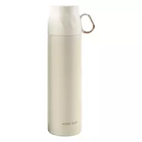 Thermos Termosas su puodelio formos dangteliu, 500 ml, baltas su auksiniu