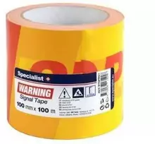 SPECIALIST+ juosta „STOP“, 100 mm x 100 m, raudona/geltona