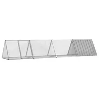Triušių narvas, pilkas, 403,5x80,5x71cm, galvanizuotas plienas