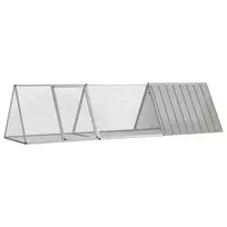 Triušių narvas, pilkas, 302,5x80,5x71cm, galvanizuotas plienas
