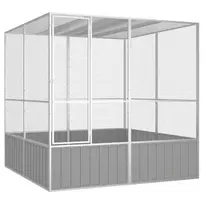 Paukščių narvas, pilkas, 213,5x217,5x211,5cm, plienas