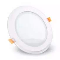 12W 3000K LED Panelė Apvali Stikliniu Rėmeliu Šilta Balta Šviesa