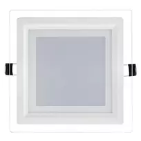 12W 3000K LED Panelė Kvadratinė Stikliniu Rėmeliu Šilta Balta Šviesa
