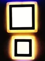 12W + 4W LED panelė dviejų spalvų kvadratinė