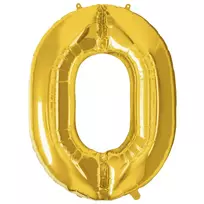 Springos Pripučiamas auksinis numeris „0“, 40 cm
