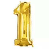 Springos Pripučiamas numeris „1“ auksinis 40 cm