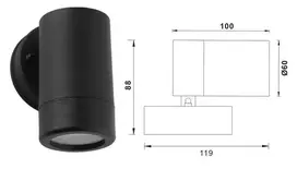 Sieninis LED šviestuvas GU10 Plastikas IP54