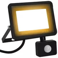 LED prožektorius su jutikliu, šiltos baltos spalvos, 30W