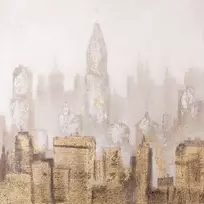 Paveikslas Eurofirany METROPOLIS 1 miesto peizažas, tapytas rankomis ant drobės, 80 x 80 cm