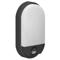 Sieninis šviestuvas Orno NEFRYT LED 10W, sodo šviestuvas su judesio jutikliu, 800lm, IP54, 4000K, juodas