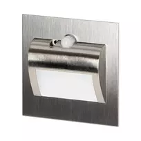 Orno DRACO LED NEW 1.5W, įleidžiamas laiptų šviestuvas, 12VDC, 30lm, 3000K, satinas, judesio ir prieblandos jutiklis