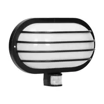 Sieninis šviestuvas Orno LASO, sodo šviestuvas su 180° judesio jutikliu, 1x15W, E27, IP44, plastikinis, juodas