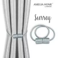 AmeliaHome Sidabriniai užuolaidų rišikliai Surrey, 2 vnt.