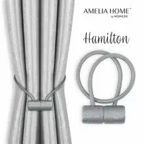 AmeliaHome Pilki užuolaidų rišikliai Hamilton, 2 vnt.