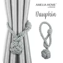 AmeliaHome Pilkos užuolaidos Dauphin, 2 vnt.