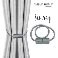 AmeliaHome Užuolaidų komplektas Surrey, pilkos spalvos, 2 vnt.