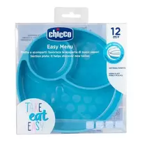 Chicco Silikoninė 3 skyrių lėkštutė vaikams 12m+ mėlyna