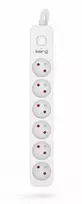 Kerg KERG ilgintuvas su jungikliu-6 lizdais-balta-pilka-5m-16A-H05VV-F-3x1,5mm2
