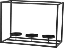 Mondex Žvakidė metalinas juoda už 3 žvakes 36x17,5x26 cm